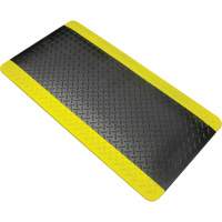 Tapis antifatigue, Losange, 1-2/3' x 3-1/4' x 3/4", Noir/Jaune, Polyur&eacute;thane Helyx Safety & Industrial Supplies
