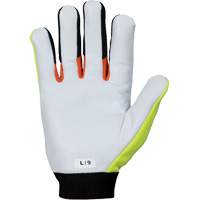 Gants de m&eacute;canicien &agrave; haute visibilit&eacute; ClutchGear, Paume Cuir fleur de ch&egrave;vre, Taille Moyen Helyx Safety & Industrial Supplies