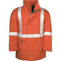 Parka dhiver &agrave; doublure matelass&eacute;e AllOut Westex UltraSoft avec bandes r&eacute;fl&eacute;chissantes, Petit, Orange haute visibilit&eacute;, 46 cal/cm² Helyx Safety & Industrial Supplies