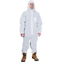Hooded Coveralls, Medium, White, SMS Helyx Safety & Industrial Supplies