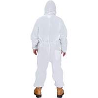 Hooded Coveralls, Medium, White, SMS Helyx Safety & Industrial Supplies