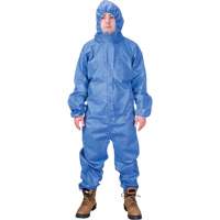 Hooded Coveralls, Medium, Blue, SMS Helyx Safety & Industrial Supplies