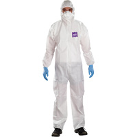 AlphaTec Microchem&reg; 3-Piece Chemical Resistant Coveralls with Hood, 2X-Large, White Helyx Safety & Industrial Supplies