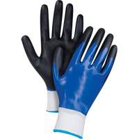 Black & Blue Coated Gloves, Large, Foam Nitrile Coating, 15 Gauge, Nylon Shell Helyx Safety & Industrial Supplies