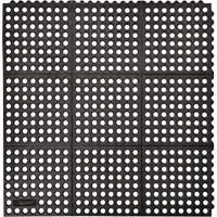 Tapis antifatigue &agrave; imbrication Cushion-Ease 550, &agrave; fentes, 3' x 3' x 3/4", Noir, Caoutchouc Helyx Safety & Industrial Supplies