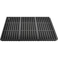 Tapis antifatigue &agrave; imbrication Cushion-Ease 550, &agrave; fentes, 3' x 3' x 3/4", Noir, Caoutchouc Helyx Safety & Industrial Supplies