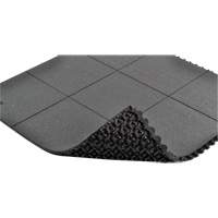 Tapis antifatigue &agrave; imbrication Cushion-Ease, Rugueux, 3' x 3' x 3/4", Noir, Caoutchouc naturel Helyx Safety & Industrial Supplies