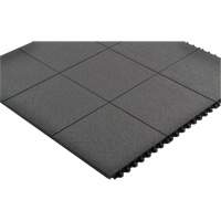 Tapis antifatigue &agrave; imbrication Cushion-Ease, Rugueux, 3' x 3' x 3/4", Noir, Caoutchouc naturel Helyx Safety & Industrial Supplies