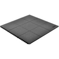 Tapis antifatigue &agrave; imbrication Cushion-Ease, Rugueux, 3' x 3' x 3/4", Noir, Caoutchouc naturel Helyx Safety & Industrial Supplies