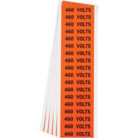 &eacute;tiquette de tension pour conduit  460 Volts , 1/2" x 2-1/4", &eacute;toffe/Vinyle, Anglais Helyx Safety & Industrial Supplies