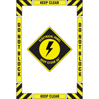 "Electrical Panel" Floor Marking Kit, Adhesive, English with Pictogram Helyx Safety & Industrial Supplies