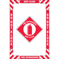 "Fire Extinguisher" Floor Marking Kit, Adhesive, English with Pictogram Helyx Safety & Industrial Supplies