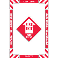 "Fire Exit" Floor Marking Kit, Adhesive, English with Pictogram Helyx Safety & Industrial Supplies