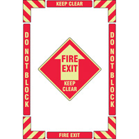 "Fire Exit" Floor Marking Kit, Adhesive, English with Pictogram Helyx Safety & Industrial Supplies
