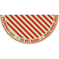 "Emergency Exit" Half Circle Swing Door Floor Sign, Adhesive, English with Pictogram Helyx Safety & Industrial Supplies