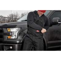 GridIron Regular Length Zip-To-Thigh Bib Overall, Men's, Large, Black Helyx Safety & Industrial Supplies