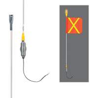 Safety Whip&reg; All-Weather Super-Duty Warning Whips with Constant LED Light, Spring Mount, 3' High, Orange with Reflective Helyx Safety & Industrial Supplies