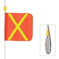 Safety Whip&reg; All-Weather Super-Duty Warning Whips with Constant LED Light, Spring Mount, 5' High, Orange with Reflective Helyx Safety & Industrial Supplies