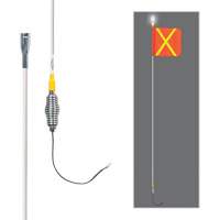 Safety Whip&reg; All-Weather Super-Duty Warning Whips with Constant LED Light, Spring Mount, 5' High, Orange with Reflective Helyx Safety & Industrial Supplies