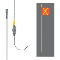 Safety Whip&reg; All-Weather Super-Duty Warning Whips with Constant LED Light, Spring Mount, 10' High, Orange with Reflective Helyx Safety & Industrial Supplies