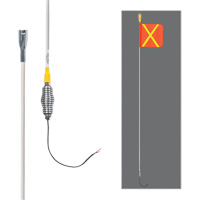 Safety Whip&reg; All-Weather Super-Duty Warning Whips with Constant LED Light, Spring Mount, 12' High, Orange with Reflective Helyx Safety & Industrial Supplies