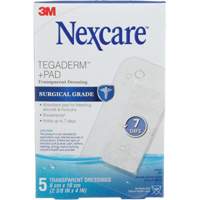 Pansement + tampon transparent Nexcare Tegaderm, Rectangulaire/carr&eacute;e, 4", Plastique, St&eacute;rile Helyx Safety & Industrial Supplies