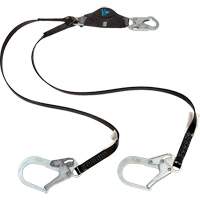 Anti-Corrosion Energy Absorbing Lanyard, 6', Rebar Hook Center, Snap Hook Leg Ends, Polyester Helyx Safety & Industrial Supplies