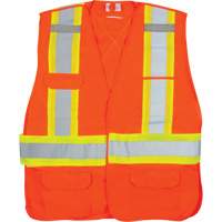 CSA-Compliant High-Visibility Surveyor Vest, High Visibility Orange, Medium, Polyester Helyx Safety & Industrial Supplies