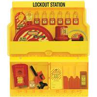 Station de cadenassage pour vannes et appareils &eacute;lectriques de luxe standard, Cadenas Thermoplastique, Capacit&eacute; de 32, Cadenas Compris Helyx Safety & Industrial Supplies