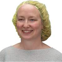 Bouffant Caps, Polypropylene, 21", Yellow Helyx Safety & Industrial Supplies
