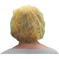 Bouffant Caps, Polypropylene, 21", Yellow Helyx Safety & Industrial Supplies