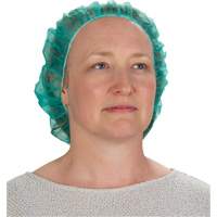 Bouffant Caps, Polypropylene, 21", Green Helyx Safety & Industrial Supplies