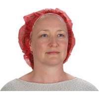 Bouffant Caps, Polypropylene, 21", Red Helyx Safety & Industrial Supplies
