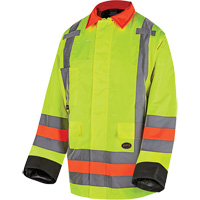 6040 Quebec Winter Traffic Control Jacket, Polyester, High Visibility Lime-Yellow, X-Small Helyx Safety & Industrial Supplies