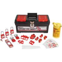 Electrical Lockout Tagout Kit with Nylon Safety Lockout Padlocks in Toolbox, Electrical Kit, 33 Components Helyx Safety & Industrial Supplies
