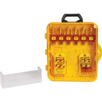 Station de cadenassage avec cadenas de s&eacute;curit&eacute; en nylon utilisant des cl&eacute;s identiques, Cadenas Plastique, Capacit&eacute; de 6, Cadenas Compris Helyx Safety & Industrial Supplies