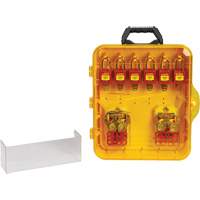 Station de cadenassage avec cadenas de s&eacute;curit&eacute; en nylon &agrave; cl&eacute; utilisant des cl&eacute;s identiques, Cadenas Plastique, Capacit&eacute; de 12, Cadenas Compris Helyx Safety & Industrial Supplies