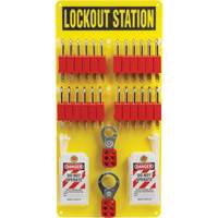 Lockout Board with Keyed Different Nylon Safety Lockout Padlocks, Plastic Padlocks, 24 Padlock Capacity, Padlocks Included Helyx Safety & Industrial Supplies
