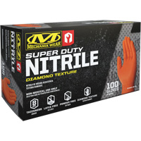 Gants robustes jetables, 9/Moyen, Nitrile, 8 mils, Sans poudre, Orange Helyx Safety & Industrial Supplies