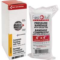 SmartCompliance&reg; Refill Compress Pressure Bandage with Ties, 4" L x 4" W Helyx Safety & Industrial Supplies
