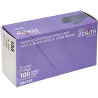 Medical Grade Disposable Gloves, 2X-Large, Nitrile, 6-mil, Powder-Free, Black, Class 2 Helyx Safety & Industrial Supplies