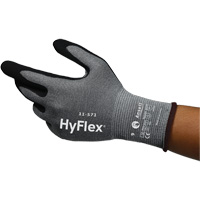 HyFlex&reg; 11-571 Cut-Resistant Gloves, Size 5, 15 Gauge, Nitrile Coated, Nylon/HPPE/Spandex Shell, ASTM ANSI Level A4/EN 388 Level D Helyx Safety & Industrial Supplies