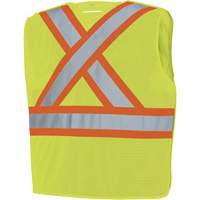 598P Tear-Away Mesh Safety Vest, High Visibility Lime-Yellow, Medium/Small, Polyester Helyx Safety & Industrial Supplies