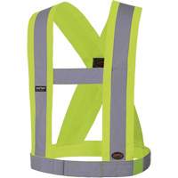 5492 4" Wide Adjustable Safety Sash, Meets/Exceeds CSA Z96 Class 2 - Level 2, High Visibility Lime-Yellow, Silver Reflective Colour, One Size Helyx Safety & Industrial Supplies