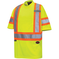 6971 T-shirt de s&eacute;curit&eacute; en il-de-perdrix, Polyester, T-petit, Jaune lime haute visibilit&eacute; Helyx Safety & Industrial Supplies