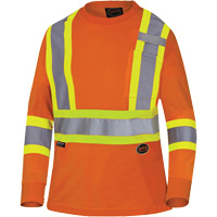 6968 T-shirt de s&eacute;curit&eacute; en il-de-perdrix pour femme, Polyester, T-petit, Orange haute visibilit&eacute; Helyx Safety & Industrial Supplies