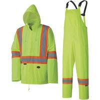 5599 Lightweight Waterproof Rain Suit, Polyester/PVC, X-Small, High Visibility Lime-Yellow Helyx Safety & Industrial Supplies