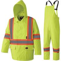 5609 210D Waterproof Rain Suit, Polyester/PVC, X-Small, High Visibility Lime-Yellow Helyx Safety & Industrial Supplies