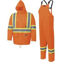 5618 150D Rain Suit, Polyester/Polyurethane, Small, High Visibility Orange Helyx Safety & Industrial Supplies
