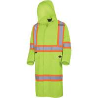 5631 The Rock 300D Waterproof Long Coat, Polyester, Small, High Visibility Lime-Yellow Helyx Safety & Industrial Supplies